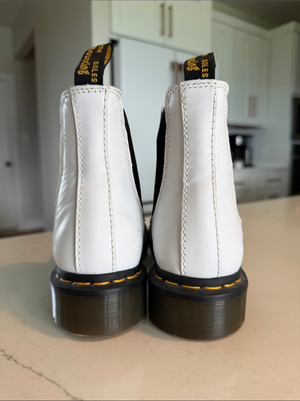 White Doc Marten Pull on boots - Picture 4 of 6